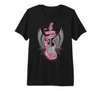 I Love Rock and Roll - Alas de ángel para Guitarra, Color Rosa Camiseta Premium