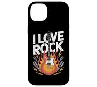I Love Rock Guitarra Flames Micrófonos Carcasa para iPhone 14 Plus