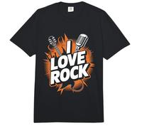 I Love Rock Guitarra Micrófono Música Pasión Comfort Colors Adult Heavyweight T-Shirt