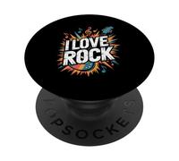 I Love Rock Music Guitarra Notas Explosión PopSockets PopGrip Adhesivo