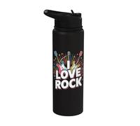 I Love Rock Music Guitarras Micrófono Stainless Steel Insulated Water Bottle