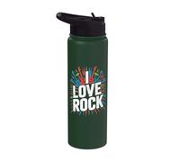 I Love Rock Music Guitarras Micrófonos Stainless Steel Insulated Water Bottle