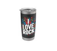 I Love Rock Music Guitarras Micrófonos Vaso térmico de acero inoxidable de doble pared