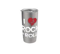 I Love Rock n Roll Música Género Guitarra Vaso térmico de acero inoxidable de doble pared
