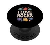 I Love Rocks Piedras Preciosas Coloridas Geología PopSockets PopGrip Adhesivo