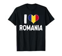 I Love Romania Bandera Rumana Corazón Herencia rumana Camiseta