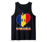 I Love Romania Orgullo Rumano Orgullo mapa mapa corazón gráfico Camiseta sin Mangas