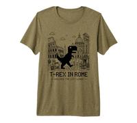 I Love Rome, Pixel Dinosaur in Rome Retro City Adventure Camiseta Premium
