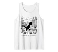 I Love Rome, Pixel Dinosaur in Rome Retro City Adventure Camiseta sin Mangas