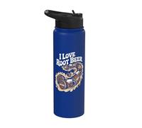 I Love Root Beer Barriles Swirl Stainless Steel Insulated Water Bottle