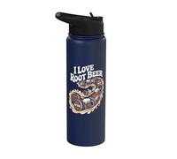 I Love Root Beer Barriles Swirl Stainless Steel Insulated Water Bottle