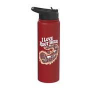 I Love Root Beer Barriles Swirl Stainless Steel Insulated Water Bottle
