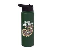 I Love Root Beer Barriles Swirl Stainless Steel Insulated Water Bottle