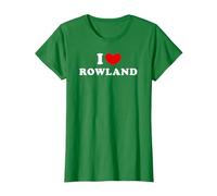 I Love Rowland, Amo Rowland Camiseta, Mujer, Verde Kelly, 3XL