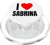 I Love Sabrina Nombre Personalizado Mujeres Corazón Amigo Niñas PopSockets PopGrip para MagSafe