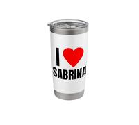 I Love Sabrina Nombre Personalizado Mujeres Corazón Amigo Niñas Vaso térmico de acero inoxidable de doble pared