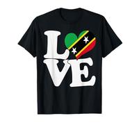 I Love Saint Kitts and Nevis Bandera Corazón Patriótico Viaje Camiseta