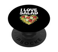 I Love Salad Corazón Pepinos Tomates PopSockets PopGrip Adhesivo