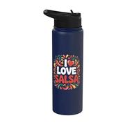 I Love Salsa Dance Música Pasión Stainless Steel Insulated Water Bottle