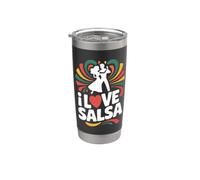 I Love Salsa Dance Pasión Ritmos energéticos Movimientos Vaso térmico de acero inoxidable de doble pared
