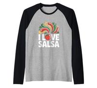 I Love Salsa Enthusiast - Diseño colorido y atrevido Camiseta Manga Raglan