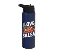 I Love Salsa Vibrante Dance Fun Design Stainless Steel Insulated Water Bottle