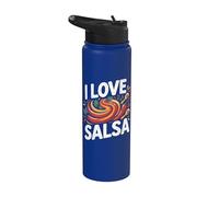 I Love Salsa Vibrante Dance Fun Design Stainless Steel Insulated Water Bottle