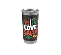 I Love Salsa Vibrante Dance Moves Diseño Vaso térmico de acero inoxidable de doble pared