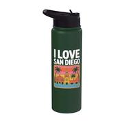 I Love San Diego Atardecer Palmeras Vibes Stainless Steel Insulated Water Bottle