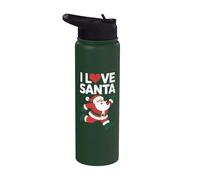 I Love Santa Claus Alegre Holiday Spirit Stainless Steel Insulated Water Bottle