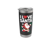 I Love Santa Claus Alegre Holiday Spirit Vaso térmico de acero inoxidable de doble pared