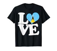 I Love Santa Lucía Bandera Corazón Patriótico Viaje Camiseta