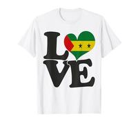 I Love Sao Tome and Principe Bandera Corazón Patriótico Viaje Camiseta