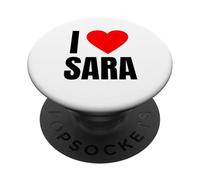 I Love Sara Nombre Personalizado Mujeres Corazón BFF Amigo Niñas PopSockets PopGrip Adhesivo