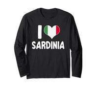 I Love Sardinia Italia Bandera Corazón Orgullo sardo Manga Larga