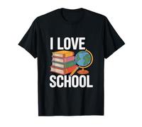 I Love School Books Globe Pencil Vida estudiantil Camiseta