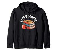 I Love School Books Lápiz Apple Diseño Sudadera con Capucha