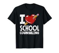 I Love School Counseling Corazón Lápiz Diseño Camiseta