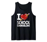 I Love School Counseling Corazón Lápiz Diseño Camiseta sin Mangas