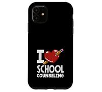 I Love School Counseling Corazón Lápiz Diseño Carcasa para iPhone 11
