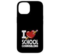I Love School Counseling Corazón Lápiz Diseño Carcasa para iPhone 14