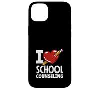 I Love School Counseling Corazón Lápiz Diseño Carcasa para iPhone 14 Plus