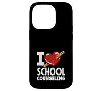 I Love School Counseling Corazón Lápiz Diseño Carcasa para iPhone 14 Pro