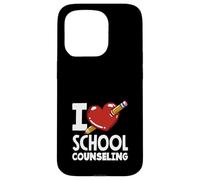I Love School Counseling Corazón Lápiz Diseño Carcasa para iPhone 15 Pro