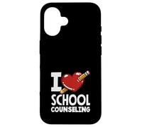 I Love School Counseling Corazón Lápiz Diseño Carcasa para iPhone 16