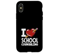 I Love School Counseling Corazón Lápiz Diseño Carcasa para iPhone X/XS