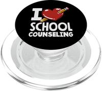 I Love School Counseling Corazón Lápiz Diseño PopSockets PopGrip para MagSafe