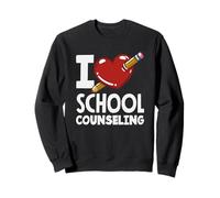 I Love School Counseling Corazón Lápiz Diseño Sudadera