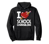 I Love School Counseling Corazón Lápiz Diseño Sudadera con Capucha