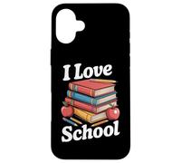I Love School Libros Manzanas Lápices Diversión Carcasa para iPhone 16 Plus